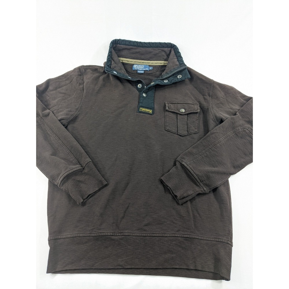Polo Ralph Lauren Quarter Zip Button Pullover Rugged Talon Zip Outdoor Large